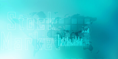 2d illustration Stock market online business concept. business Graph 