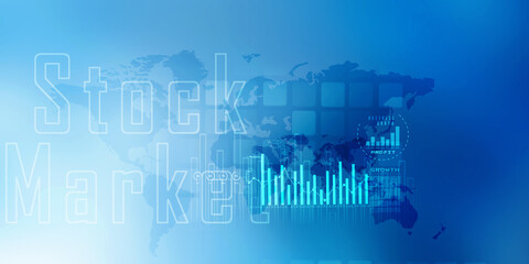2d illustration Stock market online business concept. business Graph 