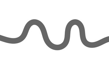 Gray wavy line abstract shape for divider, border, pattern accent, and modern minimalist decoration on transparent background