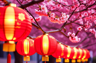 chinese lantern in the garden