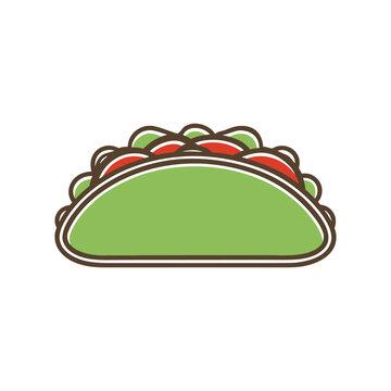 green taco icon, simple, food clip art preview