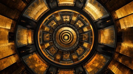 Obraz premium Circular Golden Architectural Design