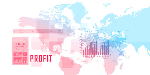 2d illustration Stock market online business concept. business Graph 