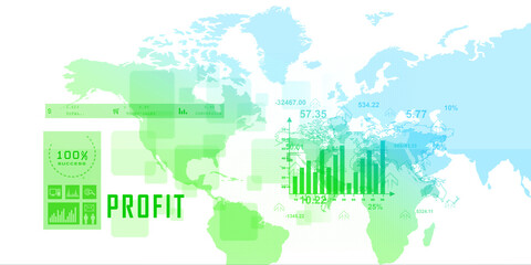 2d illustration Stock market online business concept. business Graph 
