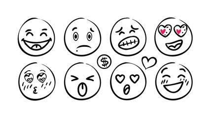 Pink Hearts Emoticon Accents emoji love