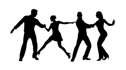 Black silhouette of a person playing a guitar musician