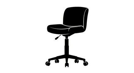 Fototapeta premium Sleek and Minimalist Swivel Chair Illustration Against a Plain White Backdrop