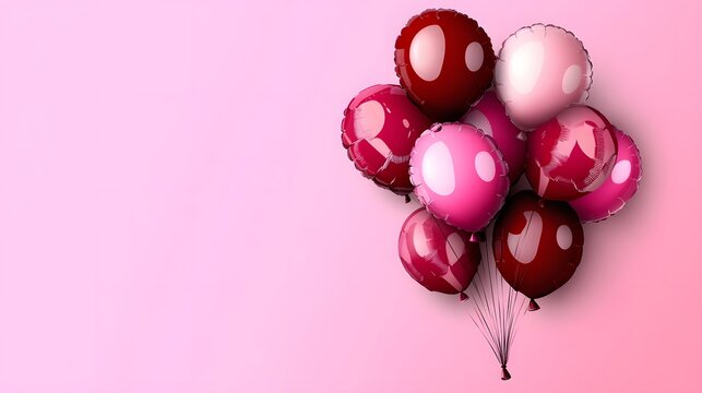 Pink and Red Balloons Bunch Festive Party Celebration - Powered by Adobe
