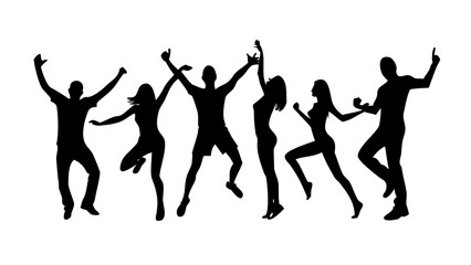 Energetic dancer with arms raised in celebration silhouette movement