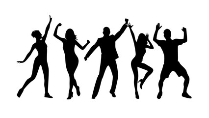 Energetic dan dancing with arms outstretched silhouette person