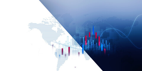 2d illustration Stock market online business concept. business Graph 