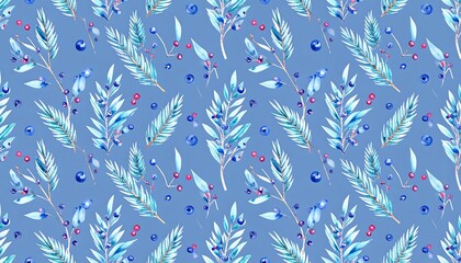 Winter botanical pattern