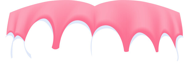 Upper teeth (Crooked) illustration transparent design. Dental care concept.