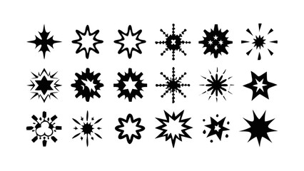 Diverse Starburst Silhouettes Collection explosion flash