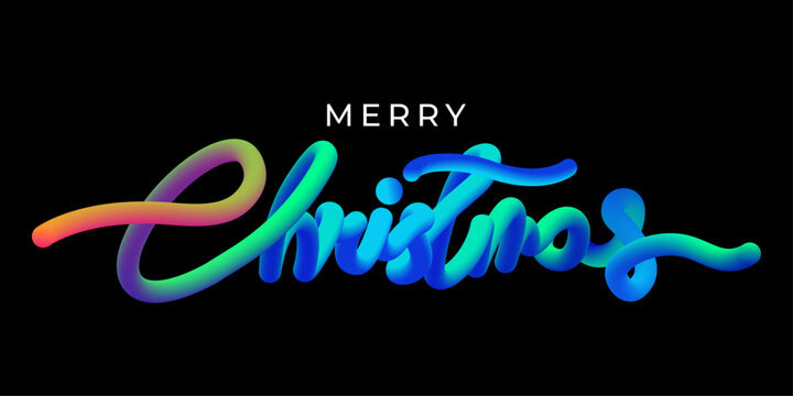 Merry Christmas Typography Vector Holiday Greeting Text Design Festive Word Art
