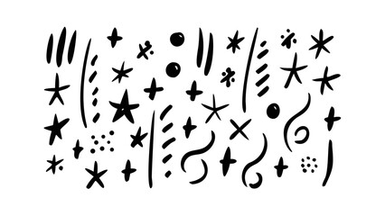 Hand drawn abstract motion lines and shapes artistic background