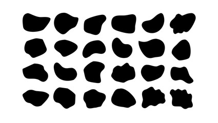 Black Irregular Letter A Silhouettes on Transparent Background alphabet irregular shapes