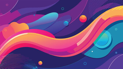 Vibrant sports event banner featuring dynamic colorful lines against a neutral background..eps