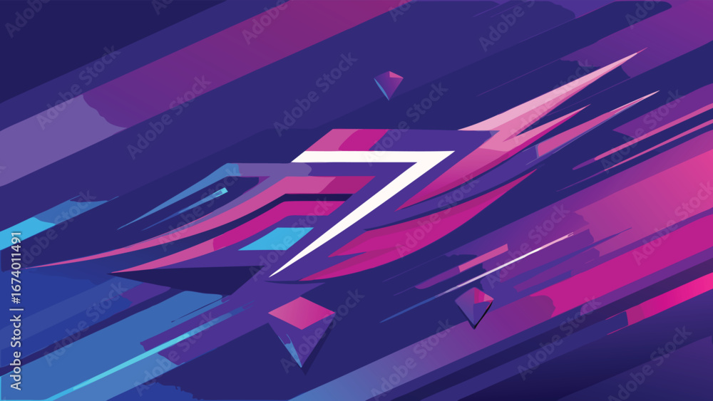 Poster colorful abstract background with flowing lines and geometric shapes, evoking a sense of movement an