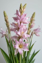 Fototapeta premium Delicate pink flowers beautifully arranged, showcasing nature's elegance and charm in a bright and serene setting.