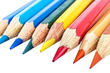 Obraz premium Colorful Sharpened Pencils Close Up View Art Supplies