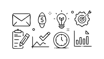 Minimalist black line drawing of a stylized human face profile silhouette