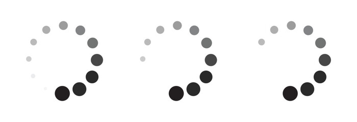 Loading buffering icon set for website or application. Load bar, buffer vector icon. Loading bar icons symbol. Loading status icon. Circle loader collection. eps 10 