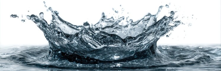 Water splash against a white background