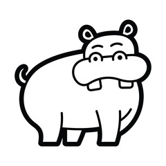 cute cartoon line art wild animal exotic  fauna suitable for practicing coloring