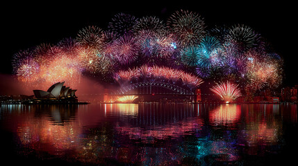 Epic, Vibrant Loop of Fireworks over Sydney Harbour
