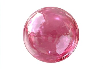 Obraz premium Pink, glossy sphere on white