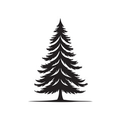 Obraz premium Christmas Tree Silhouette Black Vector Design