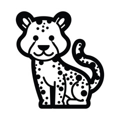 cute cartoon line art wild animal exotic  fauna suitable for practicing coloring