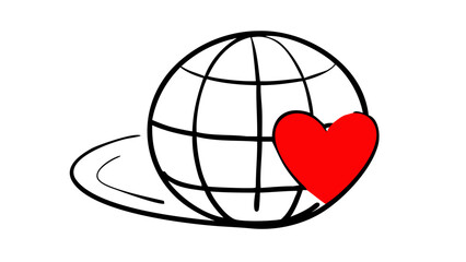 Simple red heart shape love symbol