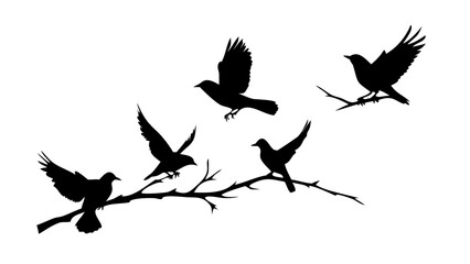 Minimalist black silhouette of a single bird in flight vector