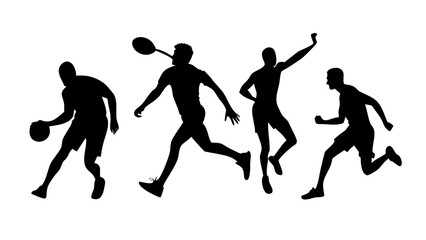 Elegant Black Silhouette of a Woman in a Flowing Dress vector