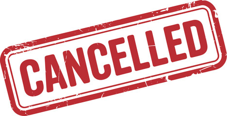 Cancelled stamp vector image for event or meeting concept