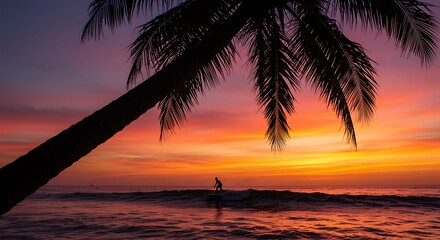 Sunset Surfer: Silhouette Serenity