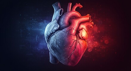 Twosided Heart Warmth  Cold in Cardiology Design.