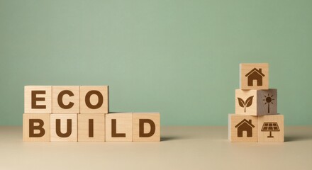 Eco Build Blocks Sustainable Future Concept.