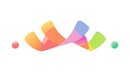 Colorful abstract ribbon with gradient spheres vector
