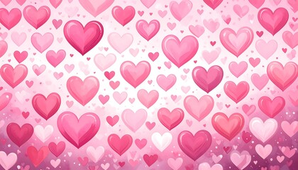 Heart-shaped pattern, pink and white