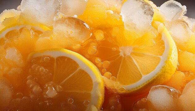 frozen lemonade slush texture close up showing the texture of fr