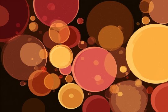An array of overlapping colorful circles on a dark background, evoking a lively and dynamic feel.