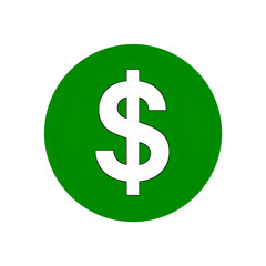 White Dollar Sign in a Green Circle Icon