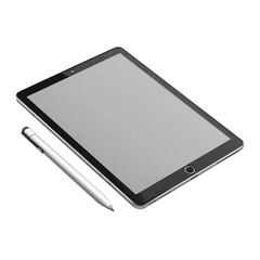 Obraz na płótnie Canvas Tablet and Stylus 3d rendered, isolated on transparent background