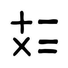 Obraz premium calculator math symbols mathematics calculate icon vector hand drawn doodle