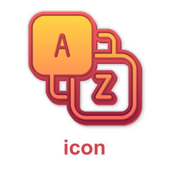 Gold Vocabulary icon isolated on white background. Vector