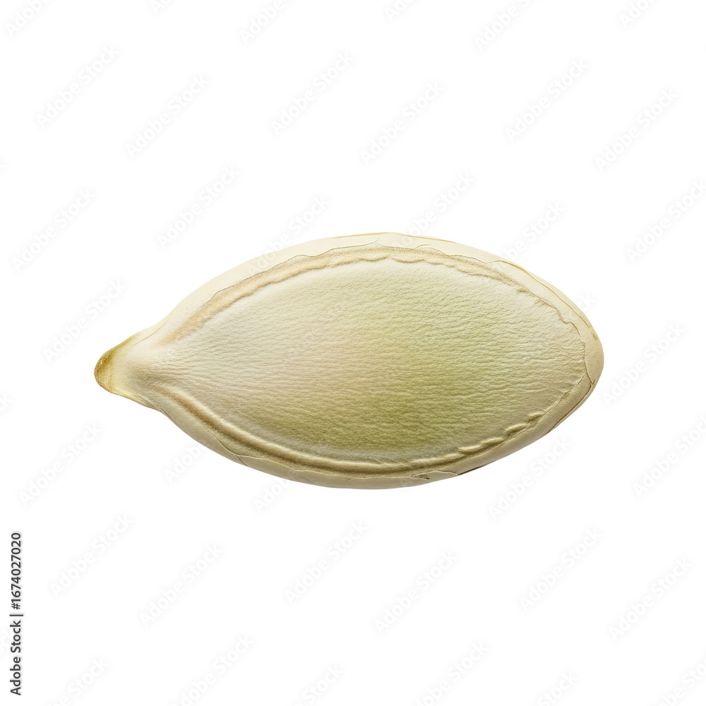 Poster pumpkin seed is displayed in a centered position against a stark isolated background.