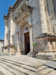 Ascoli Piceno main square with Cathedral of Saint Emidio, Marche, Italy